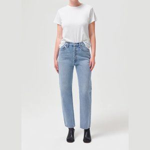 AGOLDE 90s Pinch Waist Jean Soundwave Revolve Straight Leg High Waist Cotton